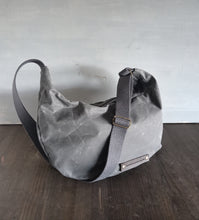Load image into Gallery viewer, Waxed canvas crossbody bag - hobo bag - waxed canvas messenger bag - waxed canvas shoulder bag
