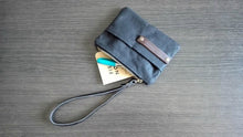 Load image into Gallery viewer, Waxed canvas pouch, purses and bags canvas coin purse, waxed canvas purse, travel wallet accessories passport cover, fabric wallet

