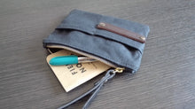 Load image into Gallery viewer, Waxed canvas pouch, purses and bags canvas coin purse, waxed canvas purse, travel wallet accessories passport cover, fabric wallet
