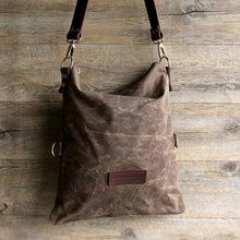 Load image into Gallery viewer, Waxed canvas bag, canvas tote bag, waxed canvas shoulder bag, canvas crossbody bag, shoulder hobo bag, womens shoulder bag crossbody
