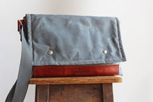 Load image into Gallery viewer, Crossbody bag, mens bags, Waxed canvas bag purse, canvas leather pouch, canvas and leather bag, biker bag, waxed canvas pouch, travel bag
